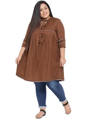 tie up neck lace insert tunic - 16643528 - Standard Image - 4