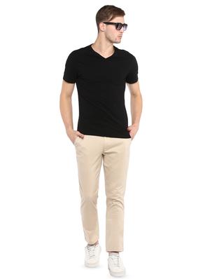 beige solid chinos - 16643825 - Standard Image - 4