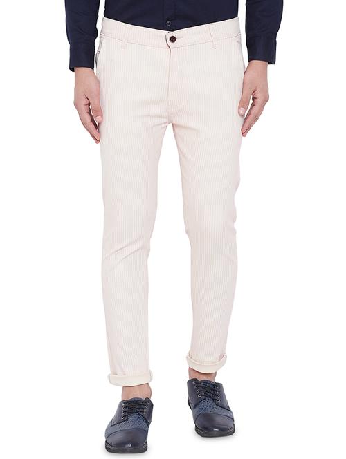 off white striped chinos - 16643839 - Standard Image - 1