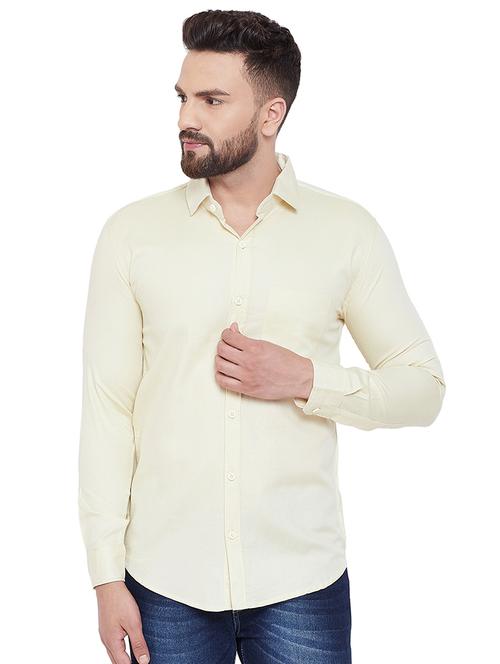 yellow solid casual shirt - 16643974 - Standard Image - 1