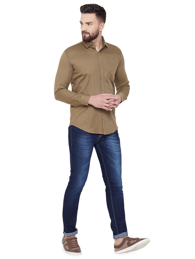 brown solid casual shirt - 16643976 - Zoom Image - 4