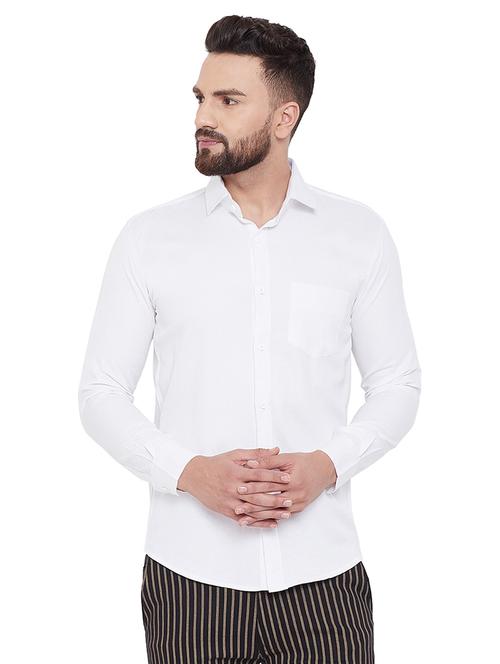 white solid casual shirt - 16643978 - Standard Image - 1