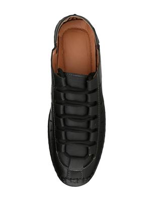 black leatherette slip on sandals - 16644004 - Standard Image - 4