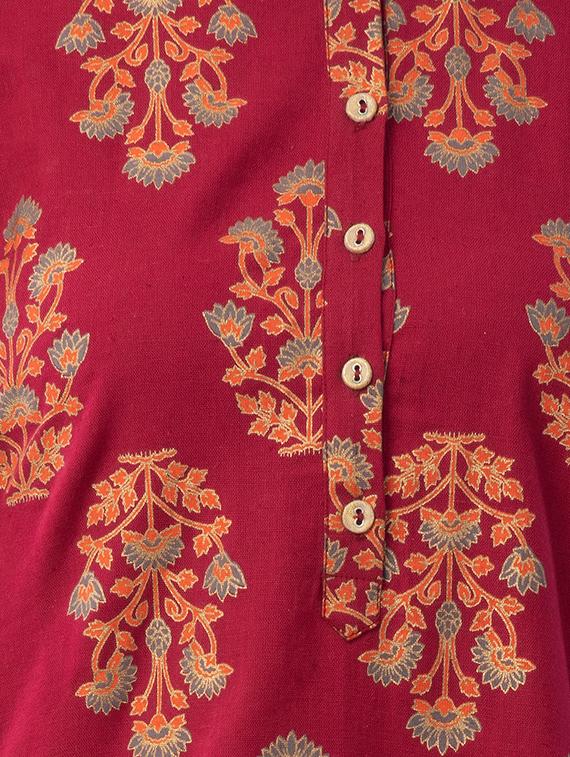 block printed a-line kurta - 16644151 - Zoom Image - 4