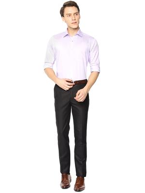 black solid flat front formal trouser - 16644182 - Standard Image - 4