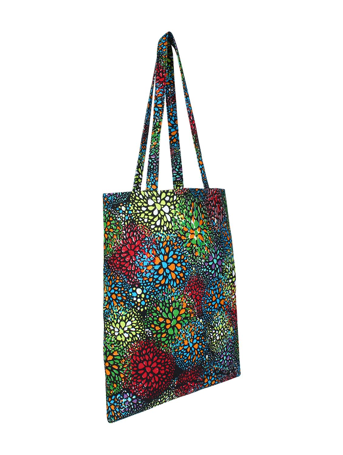 multi colored canvas printed shopping bag - 16644297 - Zoom Image - 4