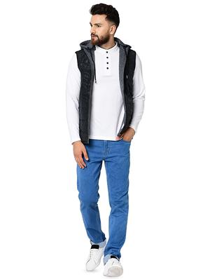 navy blue printed reversible quilted jacket - 16645380 - Standard Image - 4