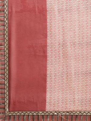 geometric printed saree with blouse - 16645612 - Standard Image - 4