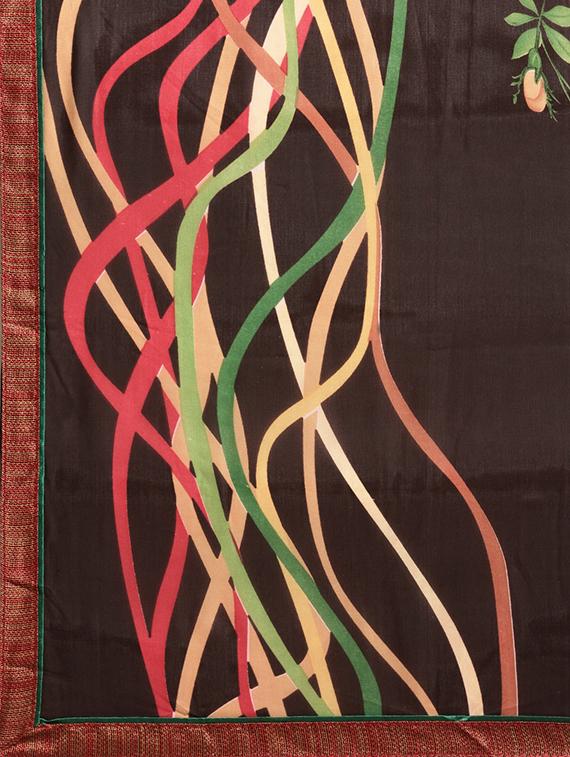 floral printed saree with blouse - 16645623 - Zoom Image - 4