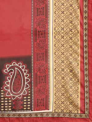 paisley printed saree with blouse - 16645630 - Standard Image - 4