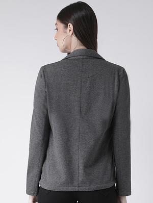 lapel neck solid jacket - 16645810 - Standard Image - 4