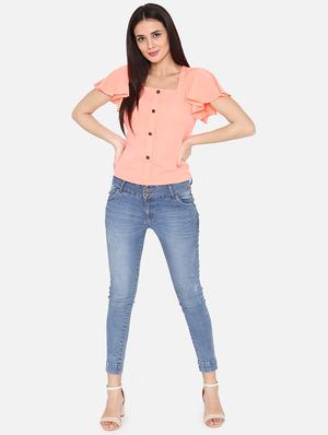 square neck bell sleeved top - 16645879 - Standard Image - 4