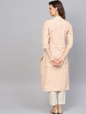 contrast piping straight kurta - 16645940 - Standard Image - 4