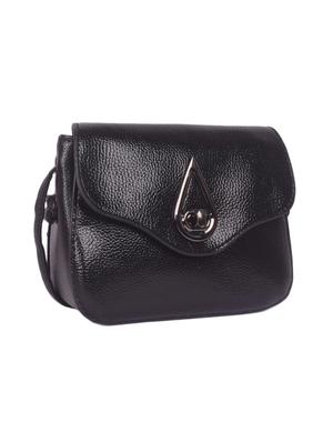black leatherette (pu) regular sling bag - 16646763 - Standard Image - 4