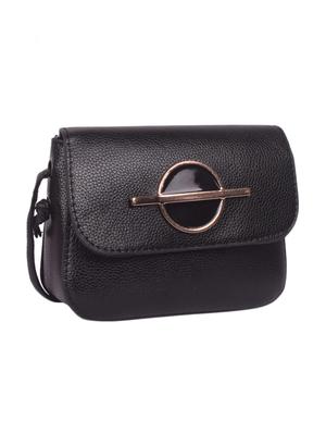 black leatherette (pu) regular sling bag - 16646787 - Standard Image - 4