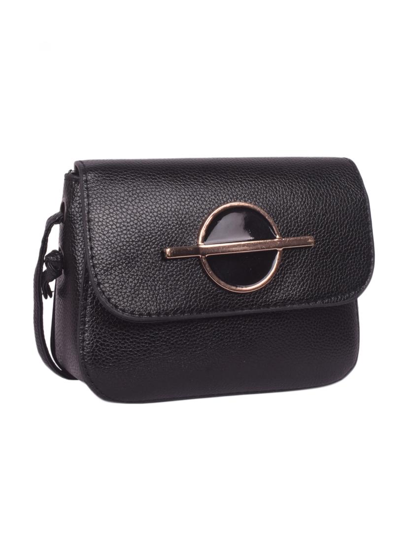 black leatherette (pu) regular sling bag - 16646787 - Zoom Image - 4