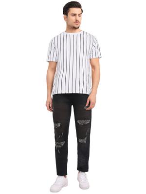 brown light washed distressed denim jeans - 16646854 - Standard Image - 4