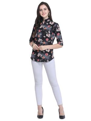 mandarin neck floral shirt - 16646866 - Standard Image - 4