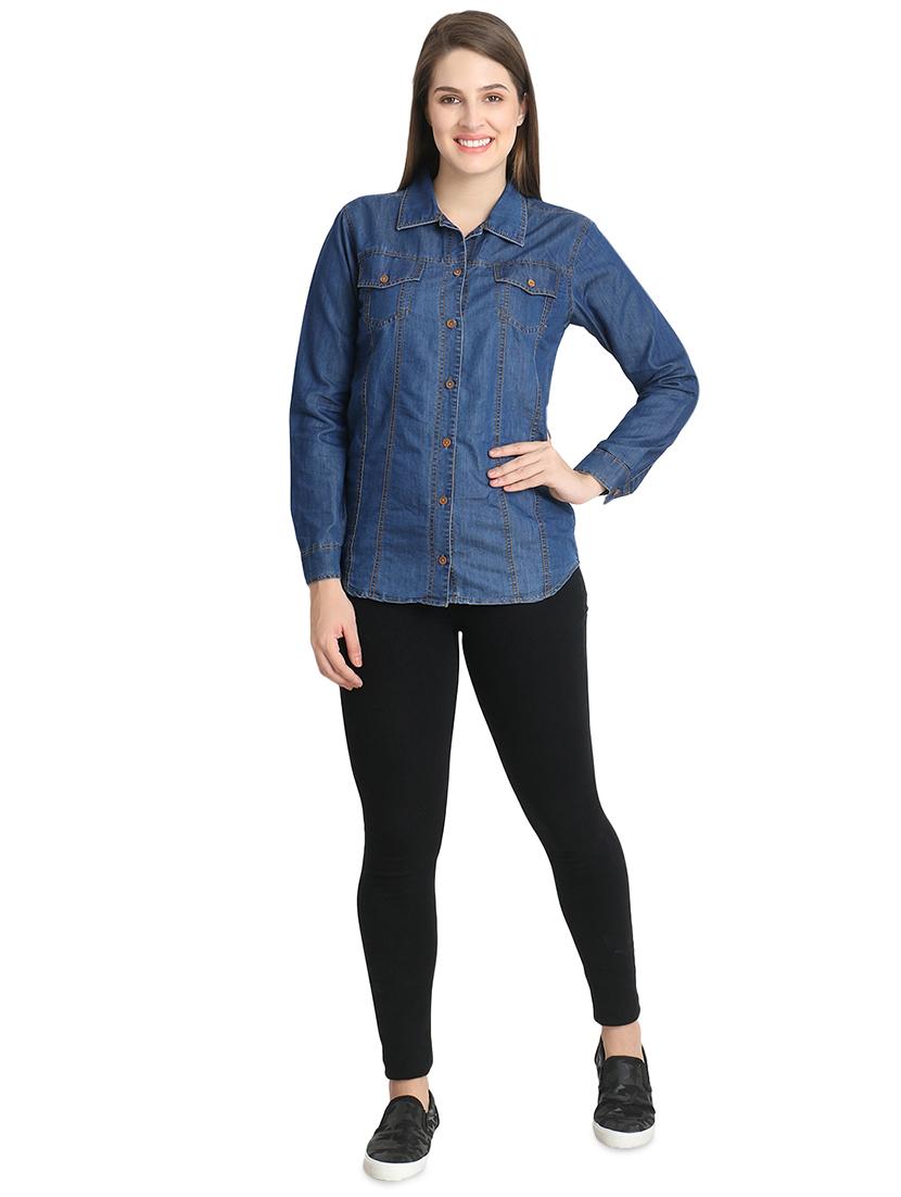 long sleeved denim shirt - 16648668 - Zoom Image - 4