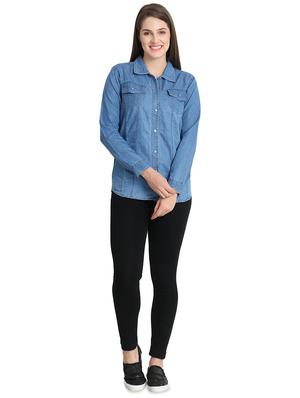long sleeved denim shirt - 16648669 - Standard Image - 4