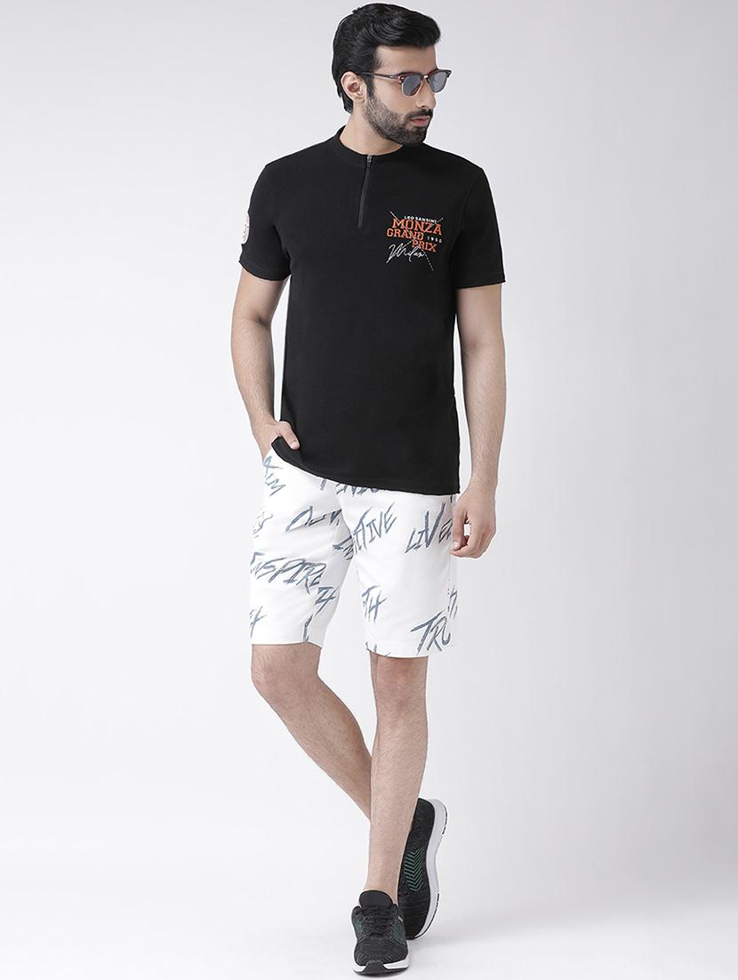 white typographic print bermuda shorts - 16648810 - Zoom Image - 4