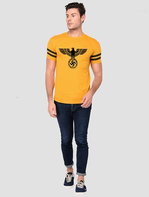 yellow chest print t-shirt - 16649310 - Standard Image - 4