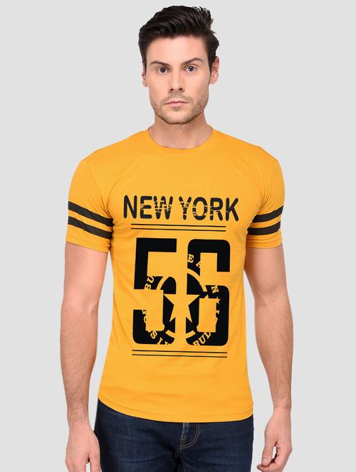 yellow front print t-shirt - 16649312 - Very Small Image - 1