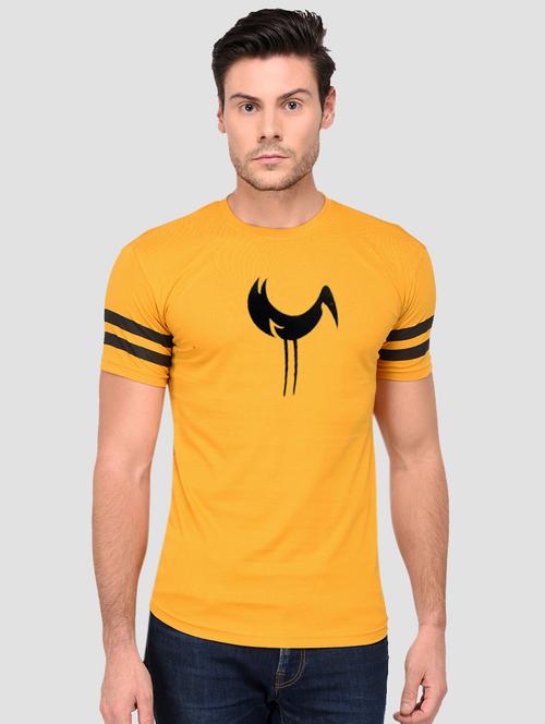 yellow chest print t-shirt - 16649318 - Very Small Image - 1