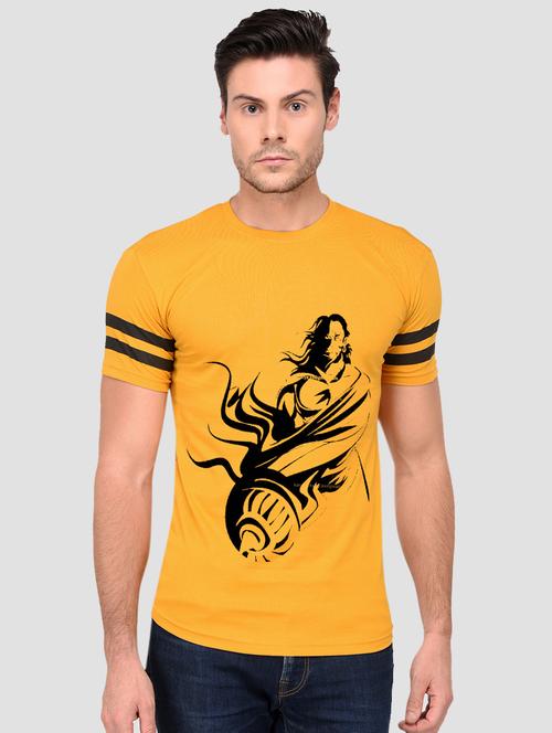 yellow chest print t-shirt - 16649334 - Very Small Image - 1