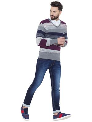 grey striped pullover - 16649582 - Standard Image - 4