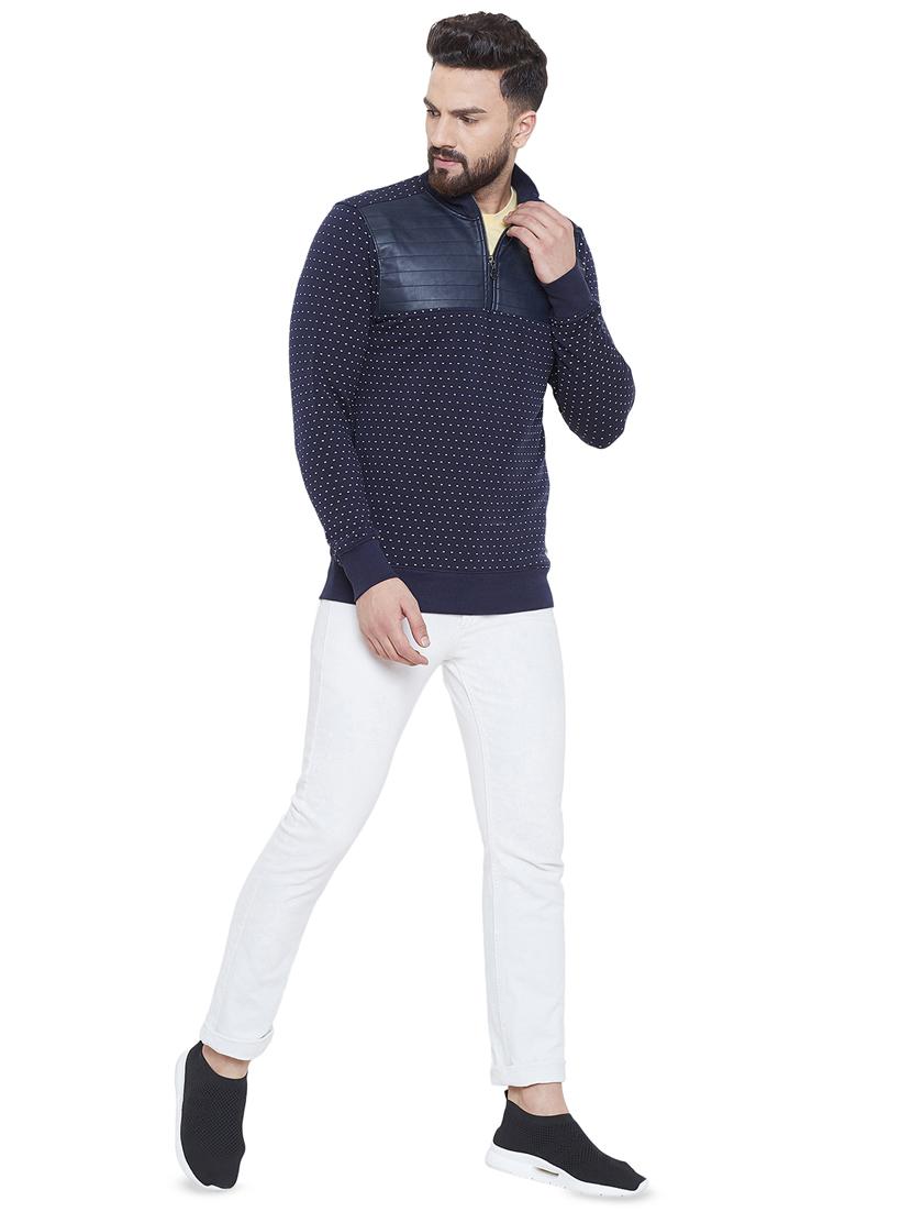 navy blue printed sweatshirt - 16649589 - Zoom Image - 4