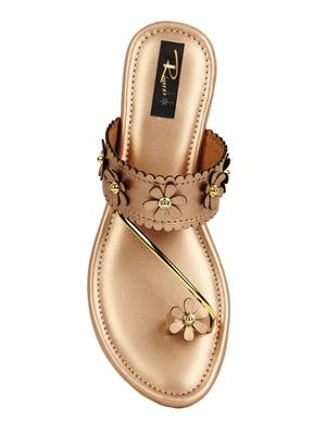 gold slip on sandals - 16649675 - Standard Image - 4