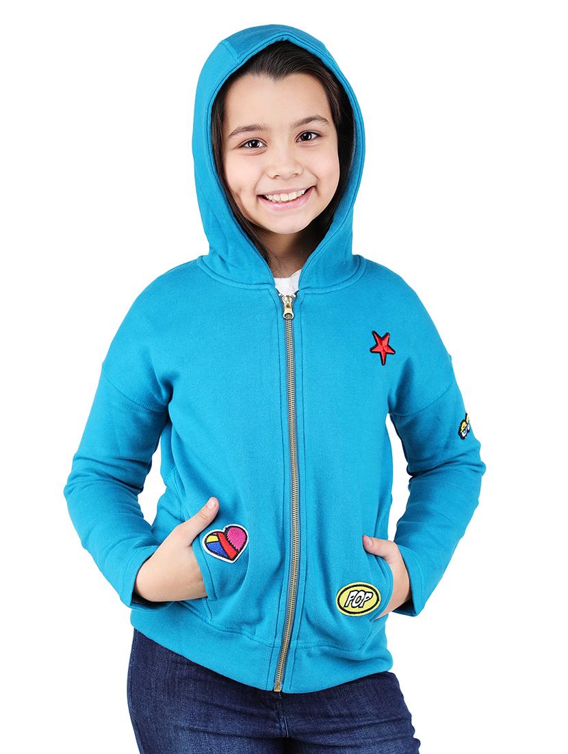 blue quirky patch hooded sweatshirt - 16650755 - Zoom Image - 4