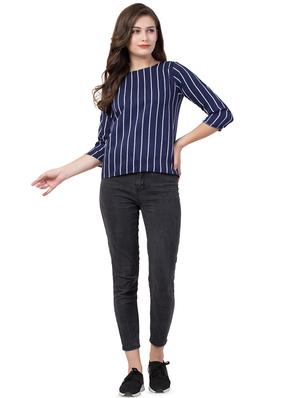 round neck striped top - 16650945 - Standard Image - 4