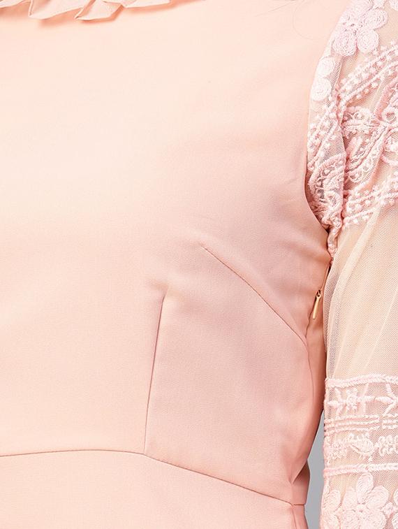 lace detail bell sleeved a-line dress - 16652286 - Zoom Image - 4