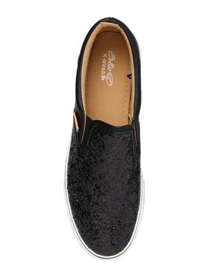black slip on casual shoes - 16653325 - Standard Image - 4