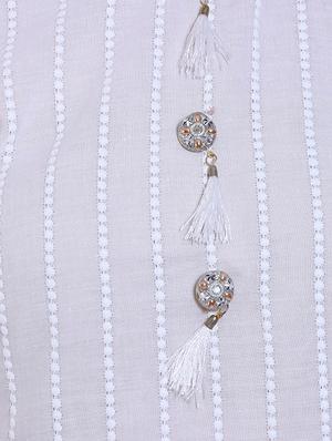 schiffli work straight kurta - 16653777 - Standard Image - 4