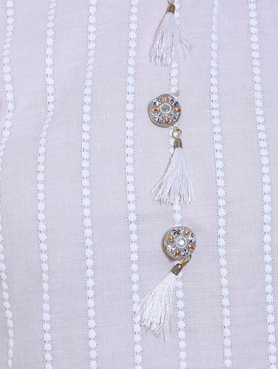 schiffli work straight kurta - 16653777 - Zoom Image - 4