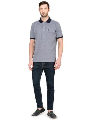 blue self design t-shirt - 16655933 - Standard Image - 4