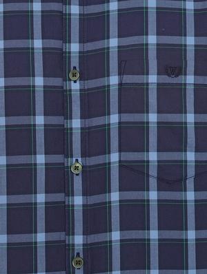navy blue checkered casual shirt - 16656465 - Standard Image - 4