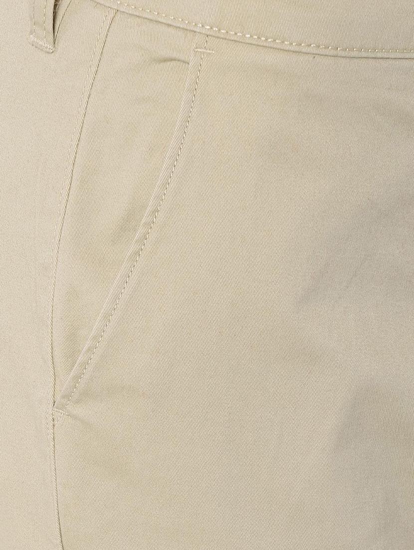 beige textured flat front casual trouser - 16656494 - Zoom Image - 4
