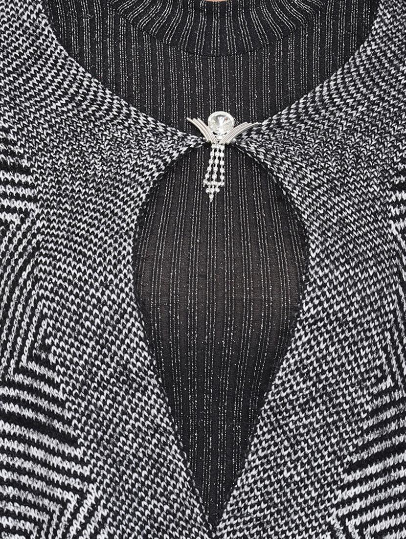 embellished detail geometric poncho - 16656622 - Zoom Image - 4