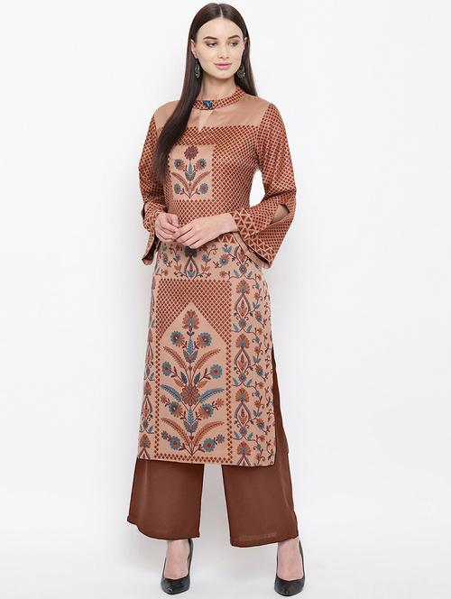 printed woolen kurta - 16656719 - Standard Image - 1