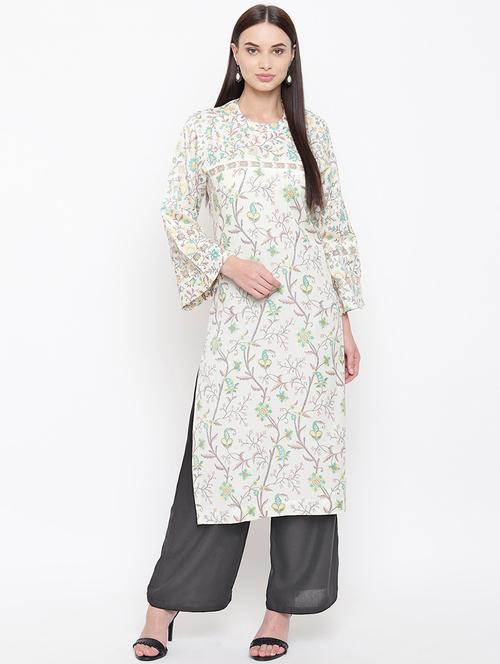 printed woolen kurta - 16656722 - Standard Image - 1
