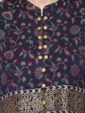 floral woolen kurta - 16656724 - Standard Image - 4