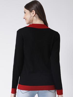contrast detail v-neck pullover - 16657505 - Standard Image - 4
