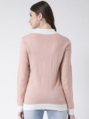 contrast detail v-neck pullover - 16657506 - Standard Image - 4