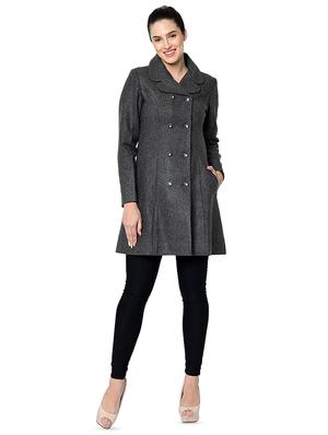 lapel neck wool trench coat - 16657656 - Standard Image - 4