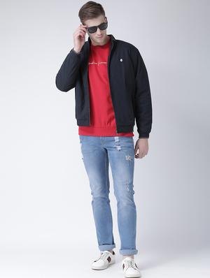 navy blue solid casual jacket - 16657676 - Standard Image - 4