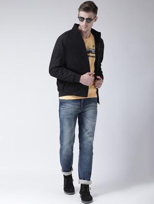 black solid casual jacket - 16657677 - Standard Image - 4